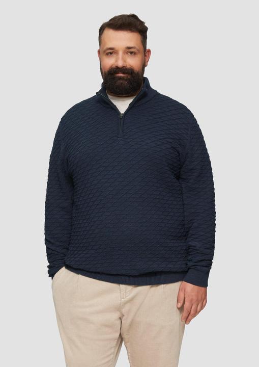 Produktbild S.Oliver Strickpullover Strukturierter Pullover mit Half-Zip (5XL)