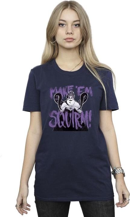 Actual product image Disney Womens/Ladies Villains Ursula Purple Cotton Boyfriend T-Shirt (4XL)