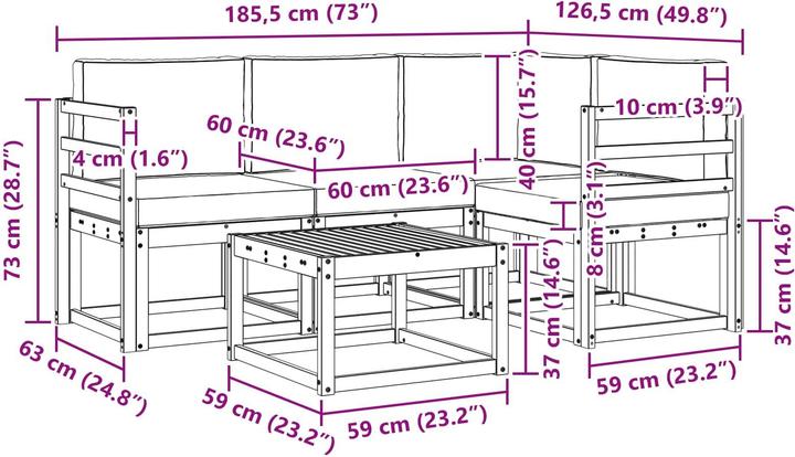Produktbild vidaXL Outdoor-Sofa