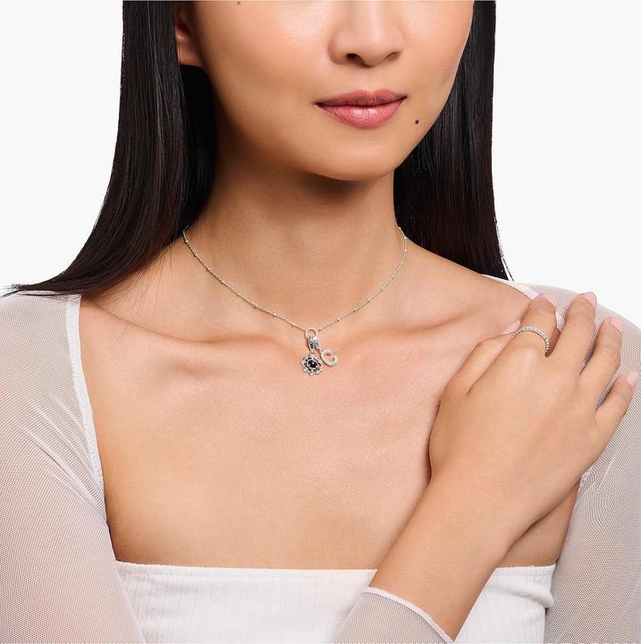 Immagine prodotto Thomas Sabo Collana Charm Member con palline e moneta Charmista Argento (Smalto, Argento 925)