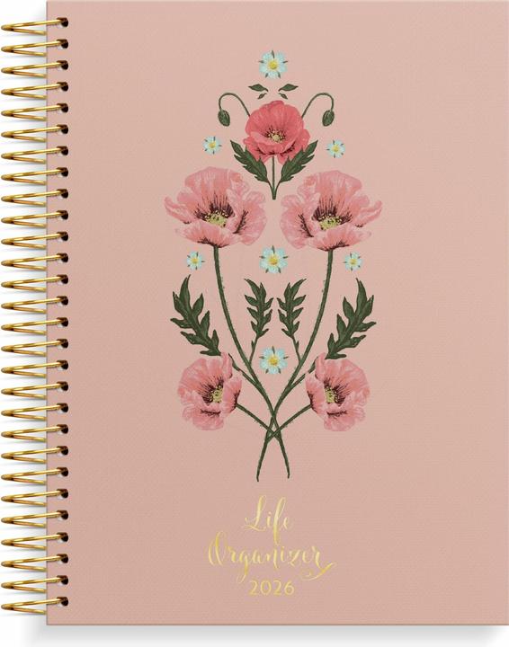 Actual product image Life Planner Rosa A5 Vertikal Karton mit Struktur 2026 (A5, 1 week / 2 pages)