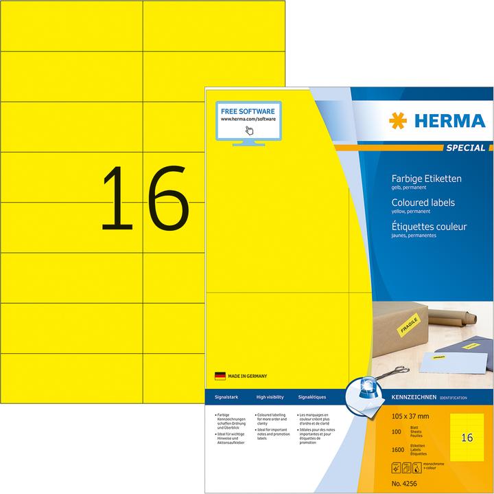 Produktbild HERMA Farbige Etiketten A4