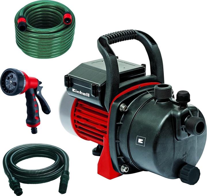 Einhell Gartenpumpe GC-GP 6538 Set inkl. Saugschlauch 4m, Gartenschlauch 20m und Gartenbrause (Gartenpumpe)