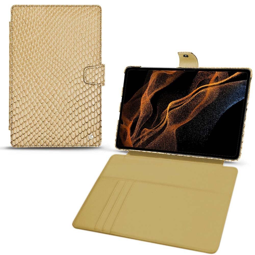 Noreve Lederschutzhülle Wallet (Galaxy Tab S8+), Tablet Hülle, Beige