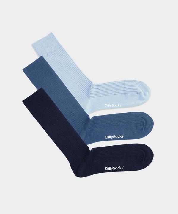 Produktbild DillySocks Ribbed Ocean Blue (3er Pack) (3er Pack, 41 - 46)