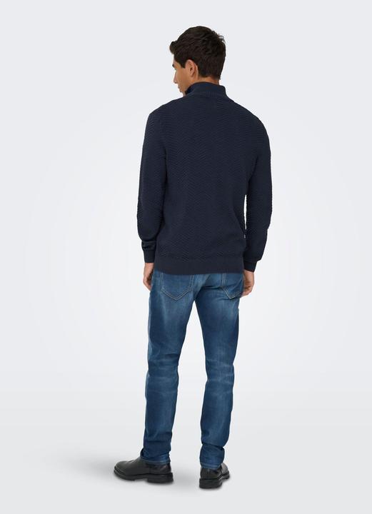 Produktbild Only & Sons Onsmace Reg 12 Herringbon Half Zip Knit (S)