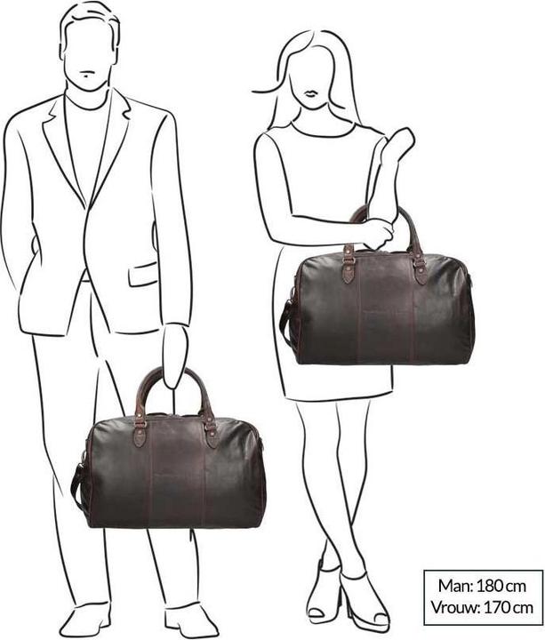 Actual product image Chesterfield Leren Reistas / Weekendtas Liam - 35 litres - Bruin (34.80 l)