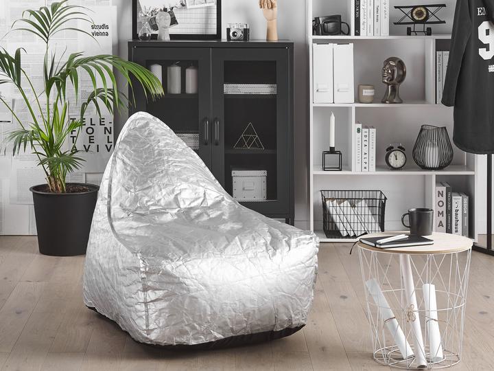 Actual product image Beliani Silver beanbag DROP