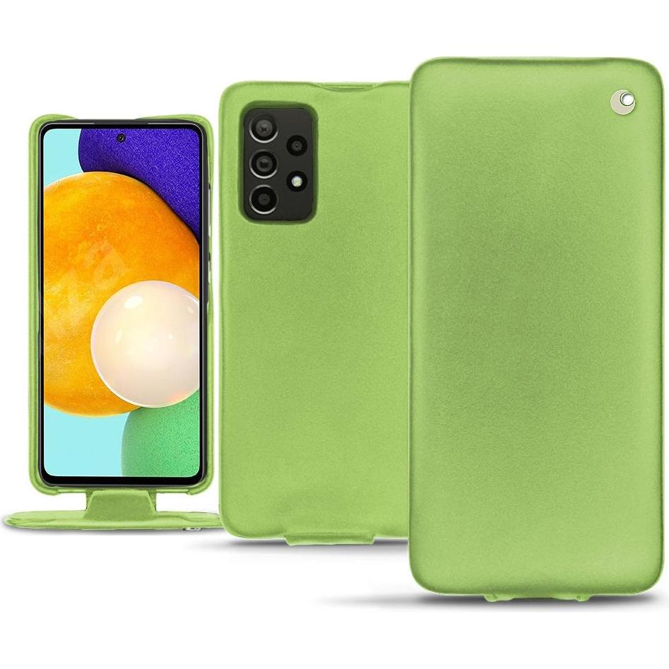 Noreve Lederschutzhülle vertikal (Samsung Galaxy A52), Smartphone Hülle, Grün