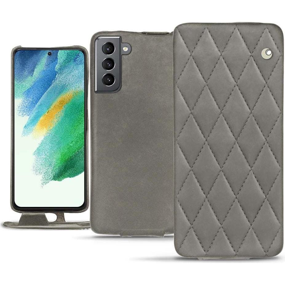 Noreve Lederschutzhülle vertikal (Samsung Galaxy S21 FE), Smartphone Hülle, Grau
