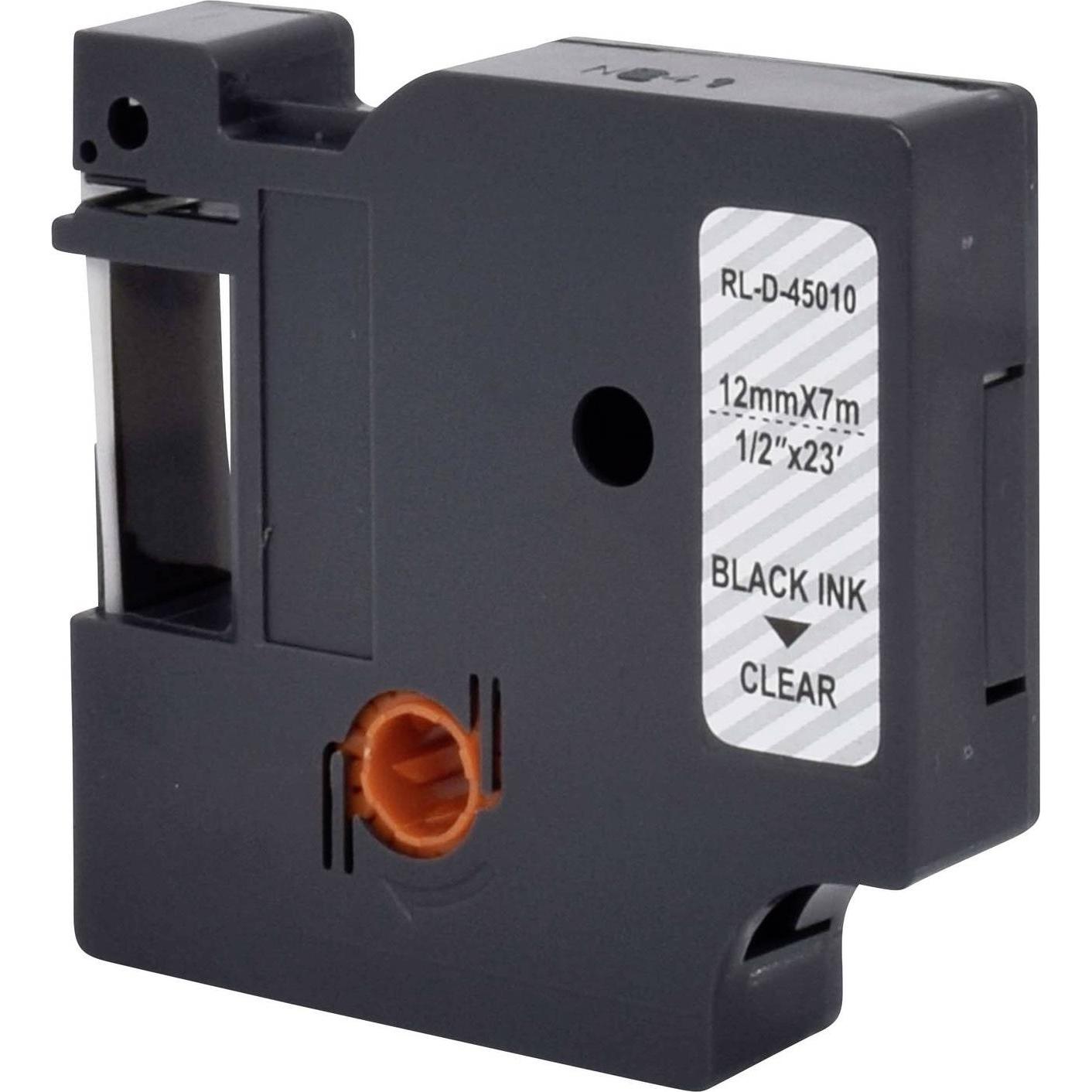 Renkforce, Beschriftungsband, Schriftband RF-LT-D45010 Kompatibel ersetzt DYMO D1 - 45010 12 mm Ba (1.20 cm, Schwarz)