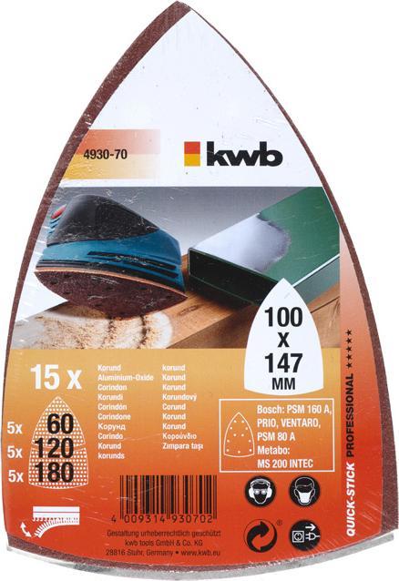 Immagine prodotto kwb Set di dischi in velcro (60, 120, 180)