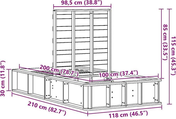 Actual product image vidaXL Bettrahmen (100 x 200 cm)