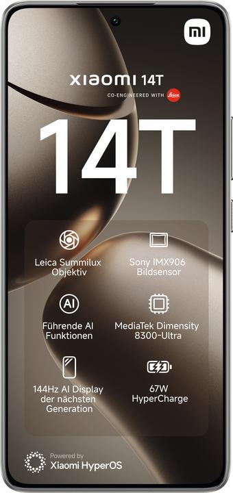 Immagine prodotto Xiaomi 14T (256 GB, Grigio Titano, 6.67", Doppia SIM, 5G)