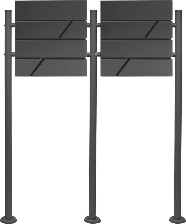 Wiltec Mailbox Set Stand Letterbox V14 Double Postbox Letter Mail