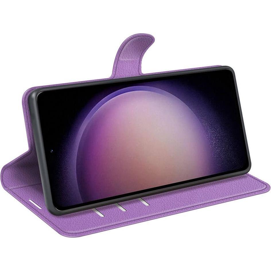 Thumbnail - Cover-Discount Galaxy S23 FE - Leder Etui Hülle violett (Samsung Galaxy S23 FE), Smartphone Hülle, Violett