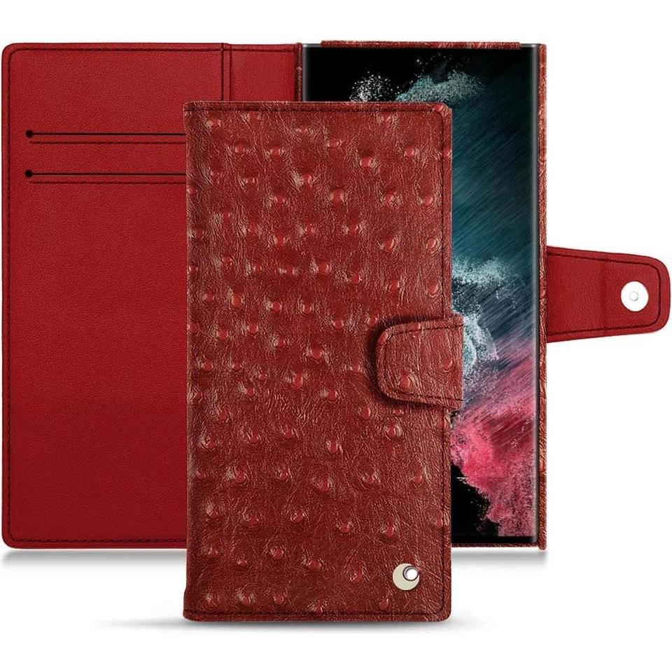 Thumbnail - Noreve Lederschutzhülle Wallet (Samsung Galaxy S22 Ultra), Smartphone Hülle, Rot