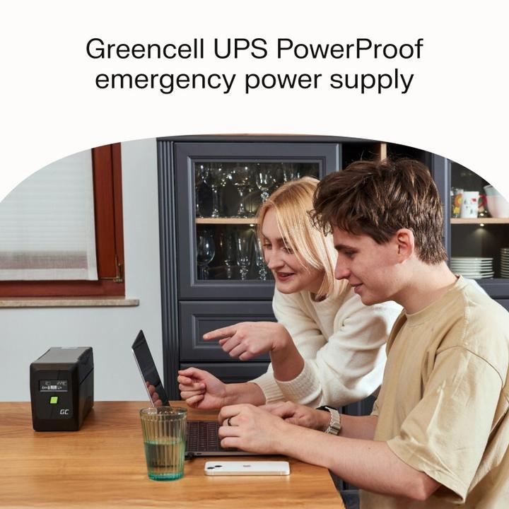 Actual product image GreenCell GREEN CELL UPS POWERPROOF 1400W/2000VA CZYSTA SINUSOIDA (2000 VA, 1400 W, Line-interactive UPS)