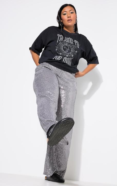 Immagine prodotto Studio Untold Pantaloni con taglio della gamba ampio, paillettes e cintura elastica (50)