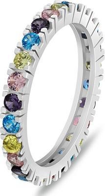 Produktbild Brilio Silver - Playful silver ring with colored zircons RI116WRBW - Circuit: 58 mm (58)