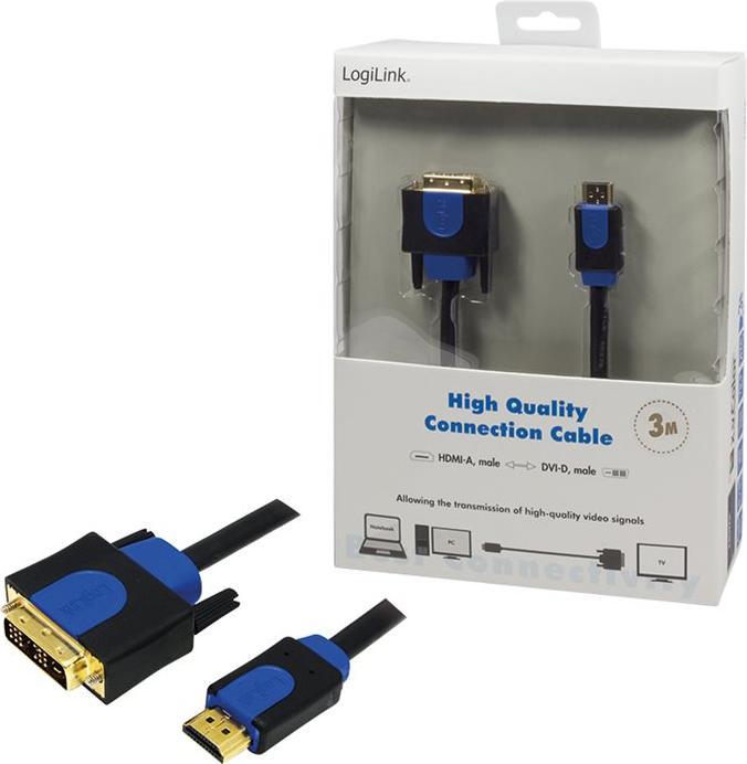 Immagine prodotto LogiLink HDMI (Typ A) — DVI (3 m, DVI, HDMI, 2.0)