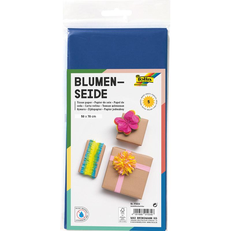 Folia, Bastelpapier, Seidenpapier, (B)500 x (H)700 mm, 20 g/qm, dunkelblau (20 g/m²)