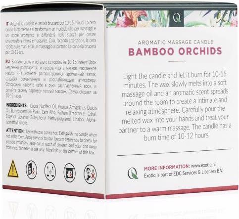 Productafbeelding Exotiq Massagekerze Bamboe OrchideeÃ«n 60g (60 ml)