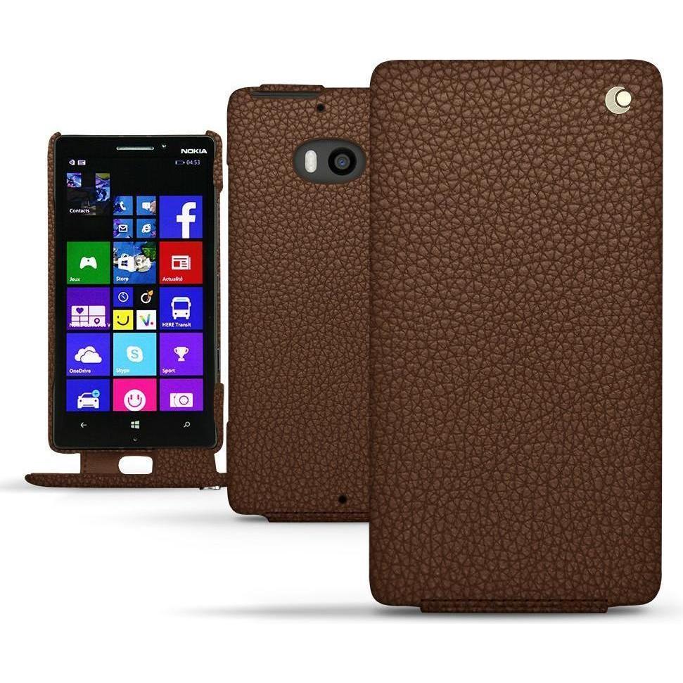 Thumbnail - Noreve Lederschutzhülle vertikal (Nokia Lumia 930), Smartphone Hülle, Braun