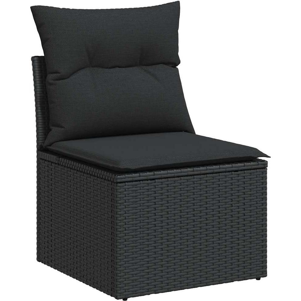 Thumbnail - VidaXL, Gartenlounge, 8-tlg. Garten-Sofagarnitur mit Kissen Schwarz Poly Rattan