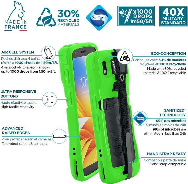 Produktbild Mobilis PROTECH Case+Handstrap Zebra TC22/27 Safety gr softb