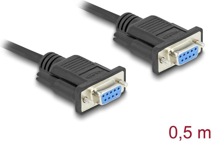 Actual product image Delock Serial cable RS-232 D-Sub9 socket to socket 0.5 m (0.50 m)