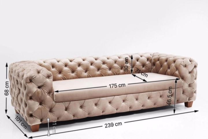 Produktbild Kare Design Sofa Desire Velvet Ecru 3-Sitzer (3-Sitzer)