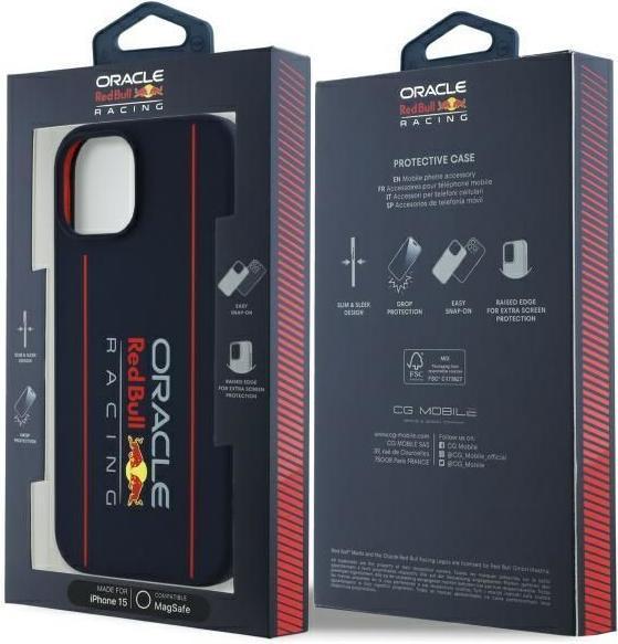 Productafbeelding Red Bull Racing - Silicone Oversize Vertical Logo MagSafe (RBHMP15S24SIOLRV) - iPhone 15 - Navy (Apple iPhone 15)