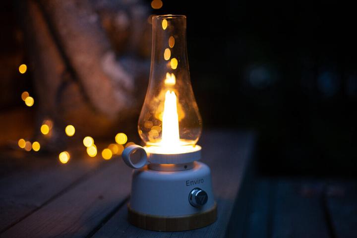 Actual product image Mactronic 250lm Rechargeable Camping Lantern with Flame Effect Enviro