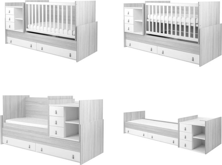 Produktbild Kikkaboo Babybett Lorena 4 in 1 Kommode (120 x 60 cm)
