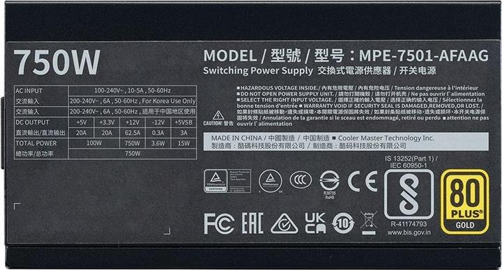 Immagine prodotto Cooler Master MWE Gold 750 V2 ATX 3.1 (750 W)