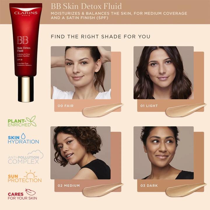 Produktbild Clarins Skin Detox Fluid (00 Fair, 45 ml)