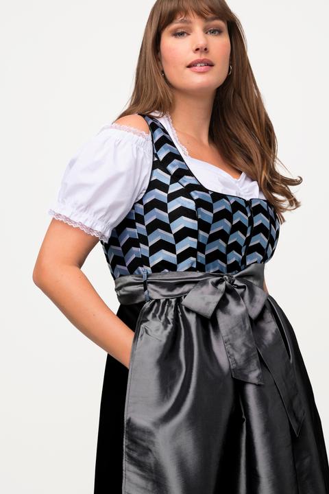 Produktbild Ulla Popken Dirndl, Zackenmuster, Carree-Ausschnitt, ärmellos (44)