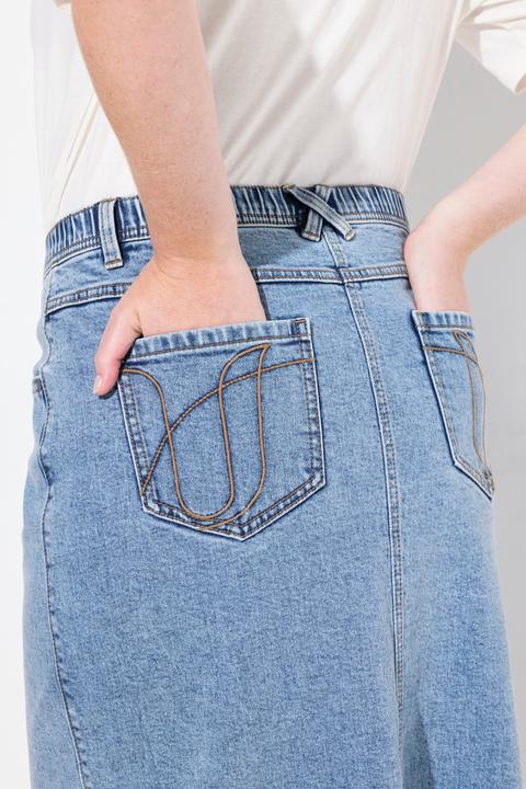 Immagine prodotto Ulla Popken gonna in jeans, cintura comfort, taglio 5 tasche, cotone biologico (42)