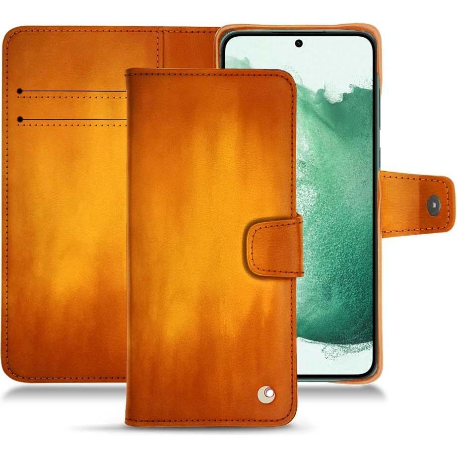 Noreve Lederschutzhülle Wallet (Samsung Galaxy S22+ 5G), Smartphone Hülle, Orange