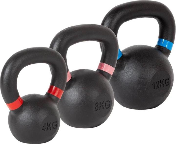 Image du produit Fitcom Set de kettlebell CastIron (1 x 4 kg, 1 x 8 kg, 1 x 12 kg)