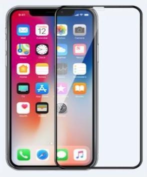 Actual product image Comma Dun Anti-Finger prints Tempered Glass iPhone 11 Pro Max black (1 pcs., Apple iPhone 11 Pro Max)