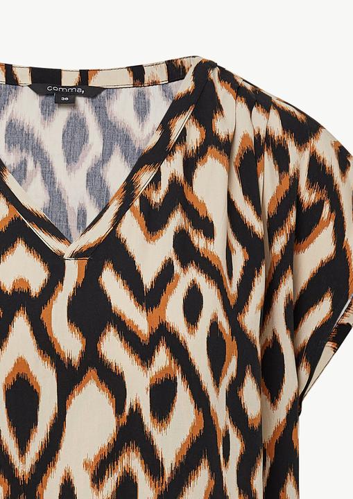 Produktbild Comma Bluse Bluse mit All-over-Print und V-Ausschnitt (48)