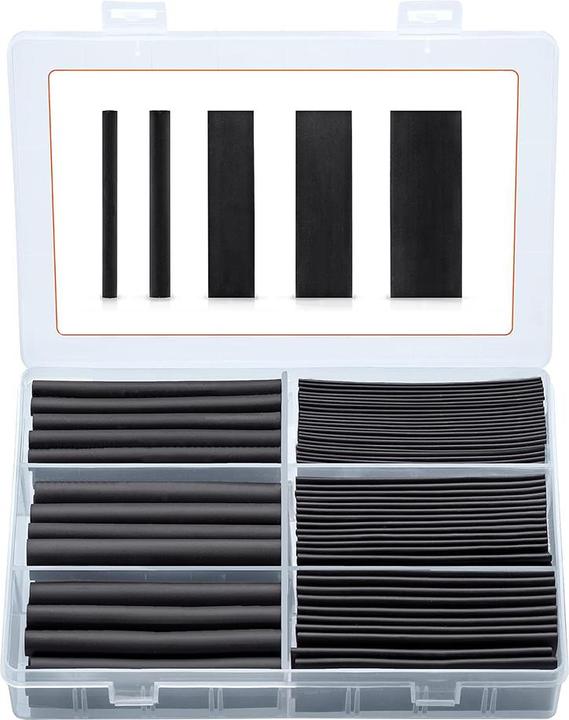 Immagine prodotto Offgridtec Schrumpfschlauch Sortiment Schwarz 4:1 Ratio mit Kleber Doppelwandig 95 Stück 89mm Länge Verschied (95x)