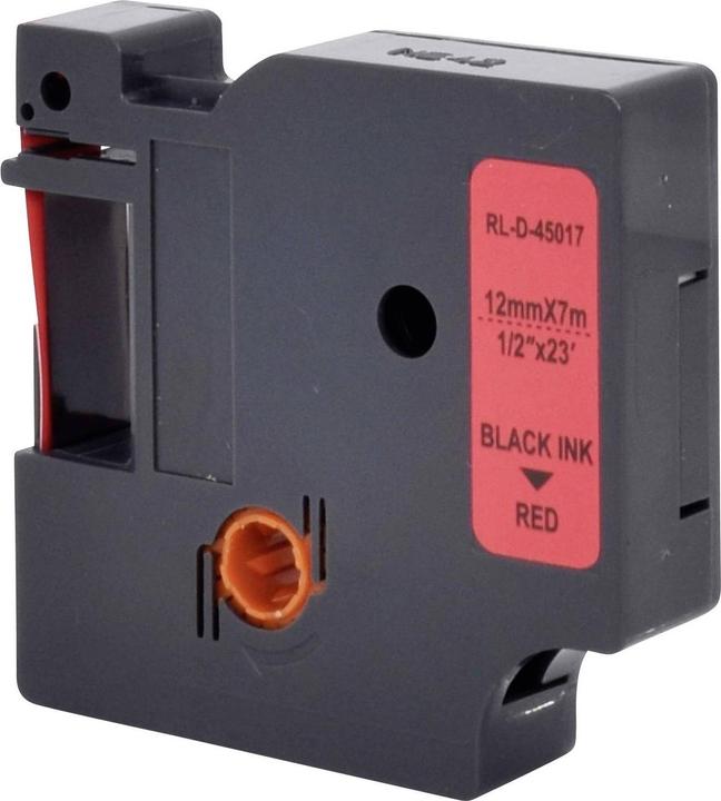Produktbild Renkforce Schriftband RF-LT-D45017 Kompatibel ersetzt DYMO D1 - 45017 12 mm Ba (1.20 cm, Rot, Schwarz)