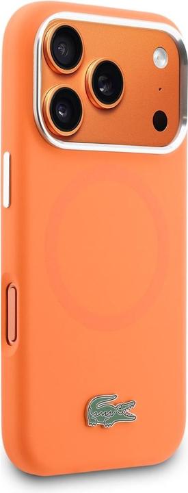 Actual product image Lacoste 17 Pro Back-Cover hul - MagSafe - Metal Edges And Logo - Orange (Apple iPhone 17 Pro)