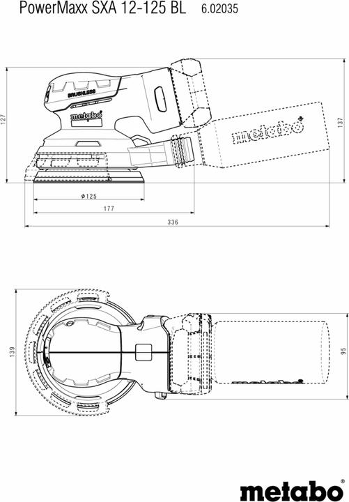Produktbild Metabo SXA 12-125 BL (Exzenterschleifer)