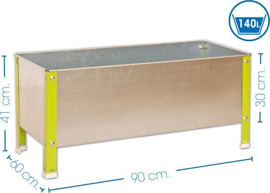 Productafbeelding SimonRack Verhoogd bed SIMONGARDEN URBAN metaal groen, zilver rechthoekig 90,0 x 41,0 cm