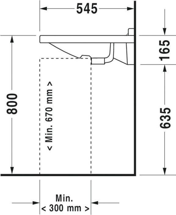 Image du produit Duravit Plan de toilette STARCK 3 VITAL avec lavabo HLB 600x545mm 1 trou de robinetterie blanc (545 mm, 600 mm)
