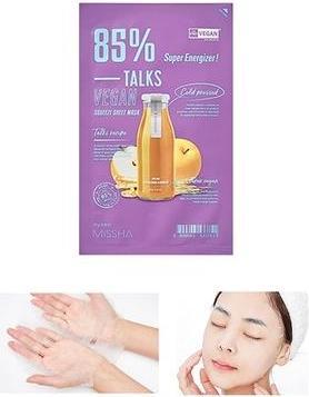 Actual product image Missha Talks Vegan Squeeze Sheet Mask Revitalising And Brightening Sheet Mask Based On Super (20 ml)